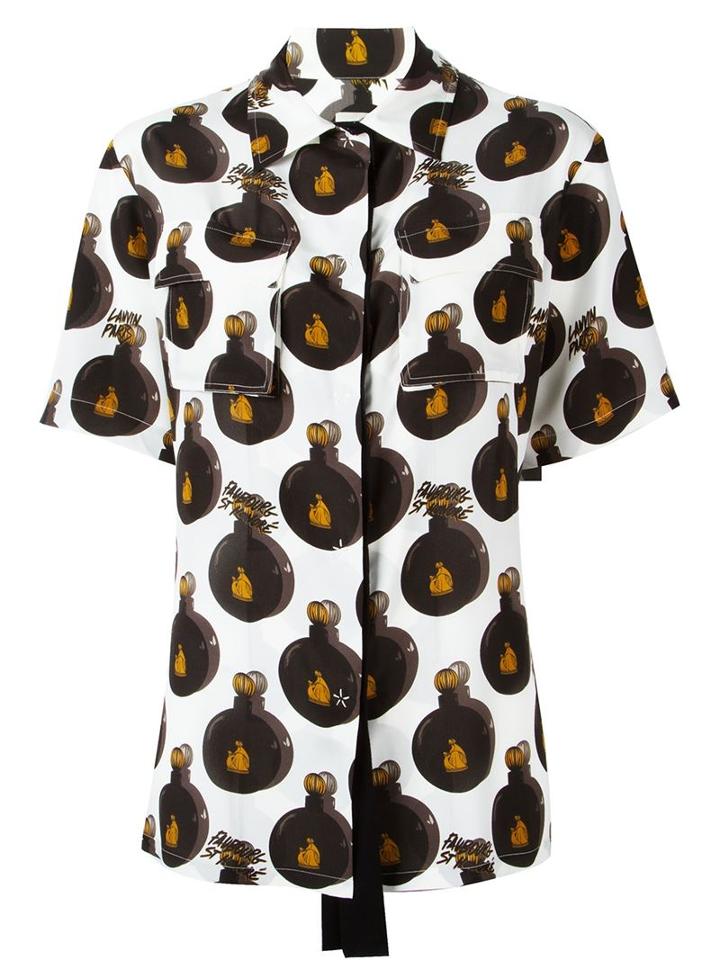 Lanvin Perfume Bottle Shirt, Women's, Size: 36, Nude/neutrals, Viscose/silk