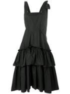 P.a.r.o.s.h. Tiered Skirt Midi Dress - Black