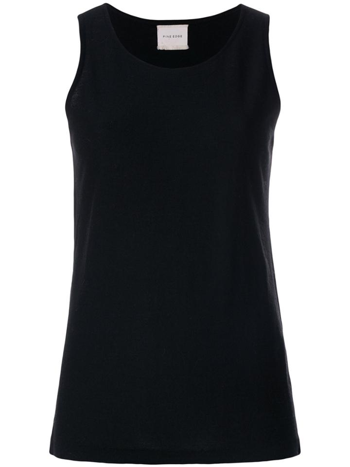 Fine Edge Knit Tank Top - Black