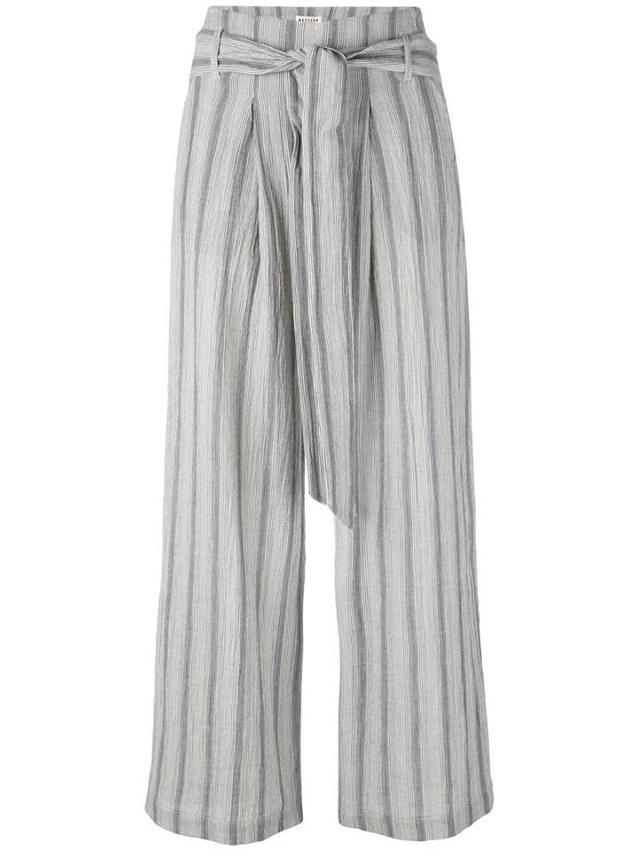 Masscob - Striped Cropped Trousers - Women - Cotton/hemp - 40, Blue, Cotton/hemp