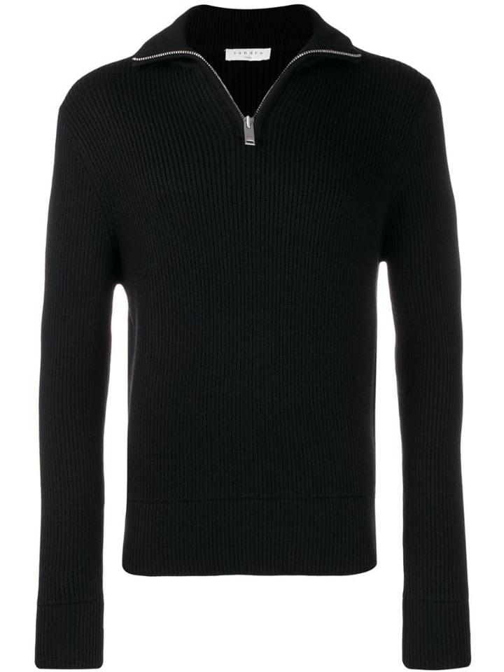 Sandro Paris Half Zip Jumper - Black