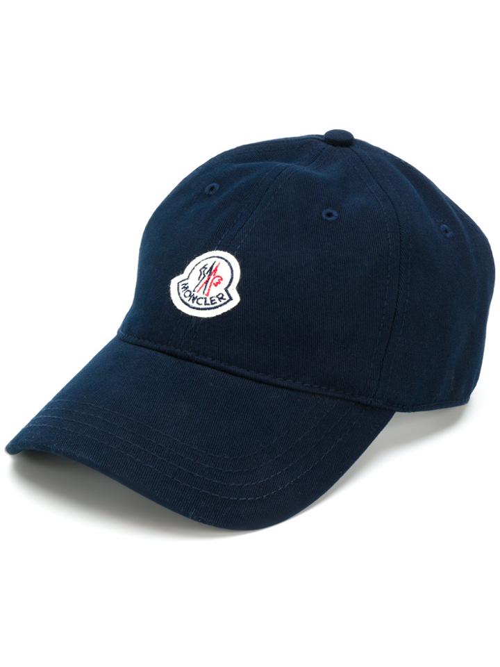 Moncler Logo Plaque Cap - Blue