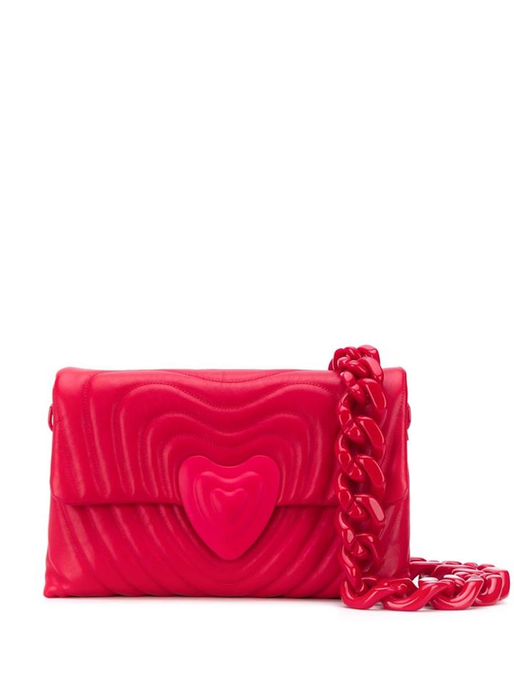 Escada Heart Quilted Shoulder Bag - Red