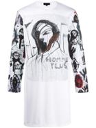 Comme Des Garçons Homme Plus Graphic Long-sleeve Top - White