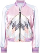 Coach Quilted Patchwork Varsity Jacket - Pink & Purple
