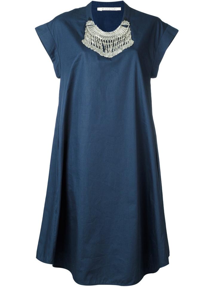 Miahatami - Oversized Necklace Dress - Women - Cotton - 42, Women's, Blue, Cotton