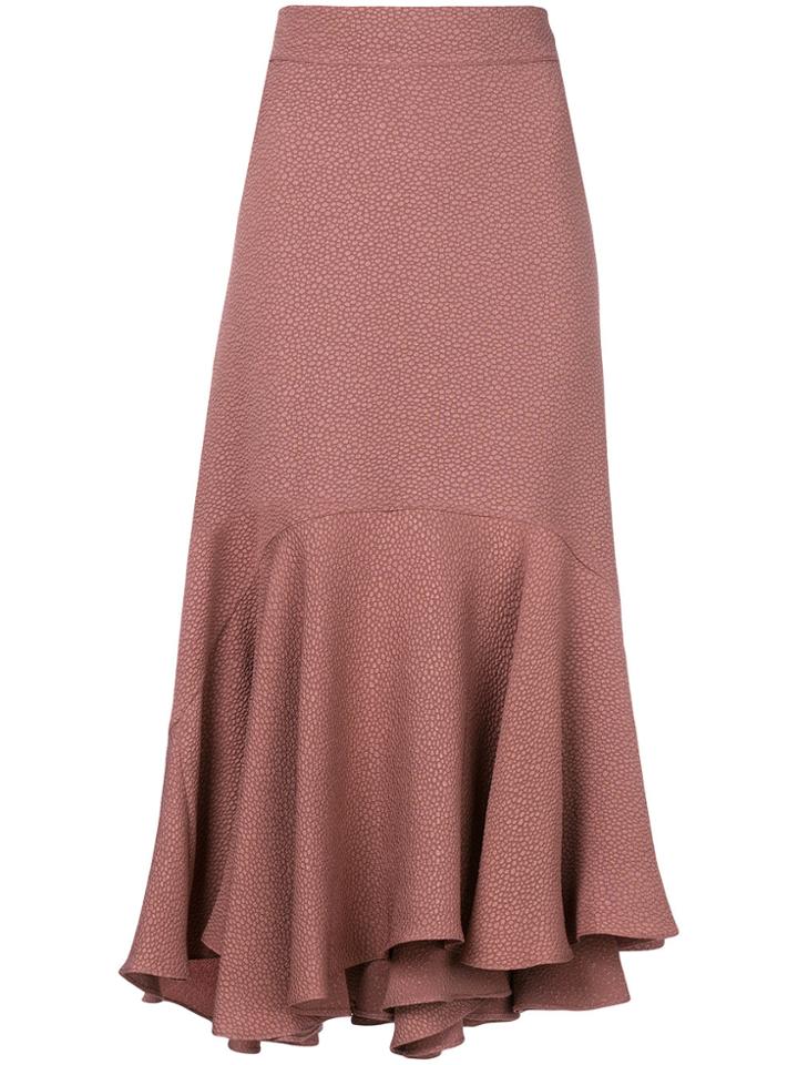 Edeline Lee Flared Midi Skirt - Pink & Purple