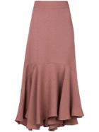 Edeline Lee Flared Midi Skirt - Pink & Purple