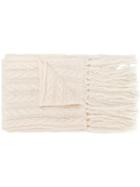 Twin-set - Jewelled Bow Chunky Knit Scarf - Women - Acrylic - One Size, White, Acrylic