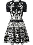 Alexander Mcqueen Jacquard Knit Mini Dress, Women's, Size: Xs, Black, Polyamide/polyester/spandex/elastane/viscose