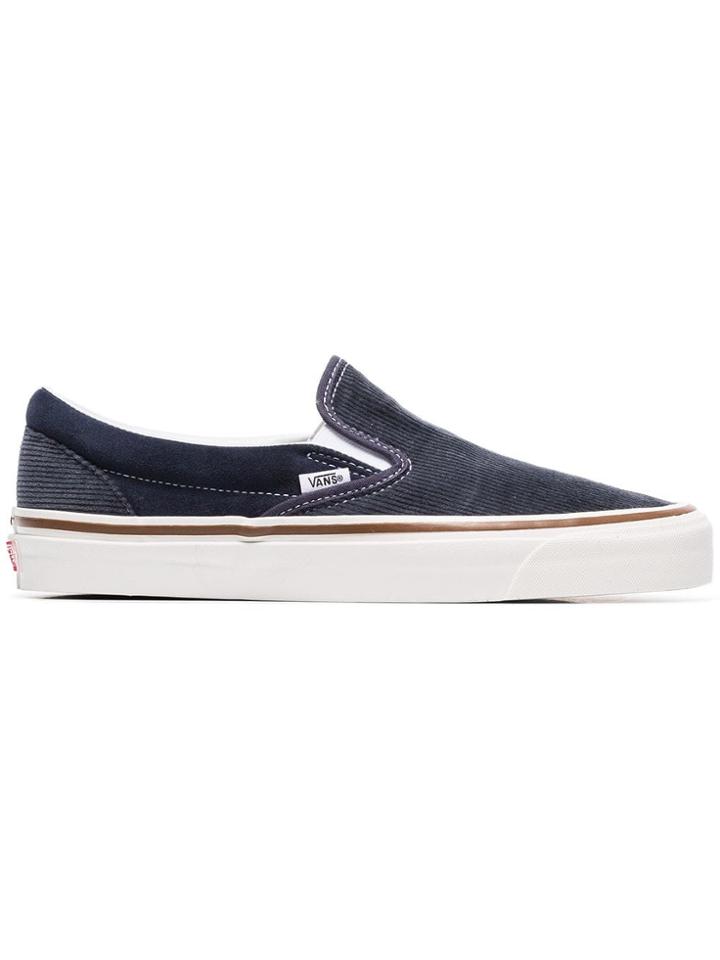 Vans Navy Blue And Grey 98 Dx Corduroy Slip On Sneakers
