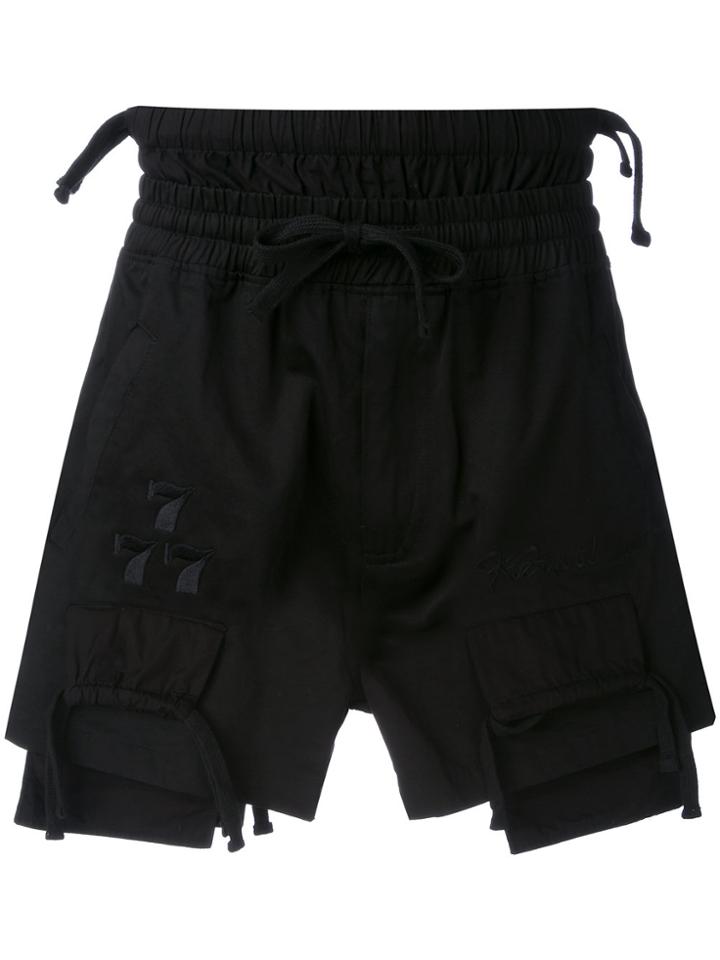 Ktz Embroidered Shorts - Black