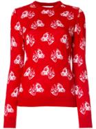 Msgm Dog Intarsia Jumper - Red