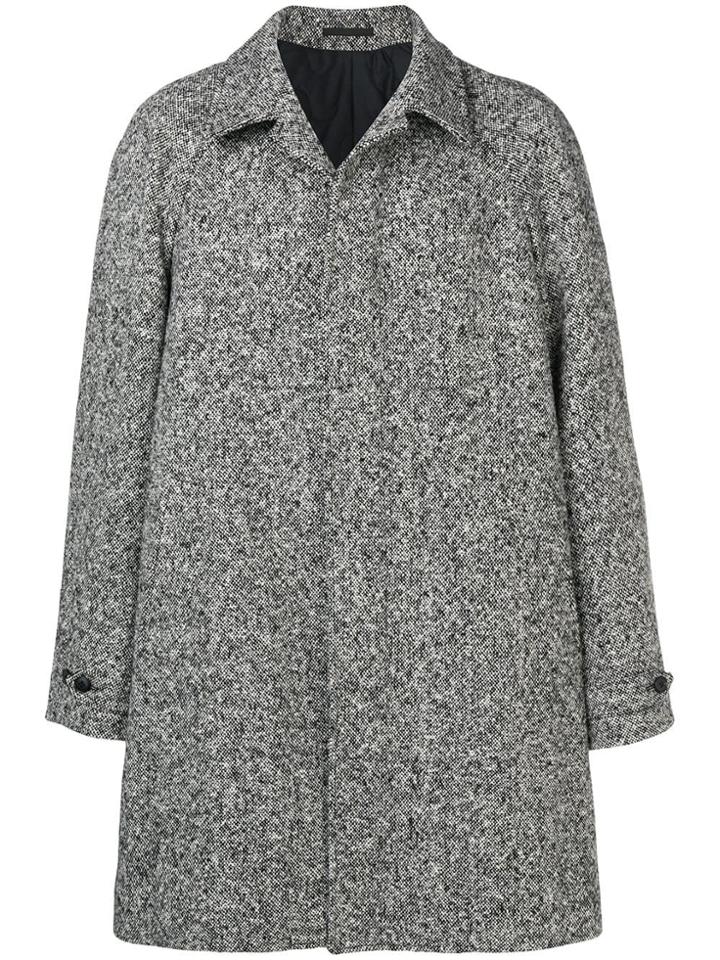 Z Zegna Single-breasted Fitted Coat - Black