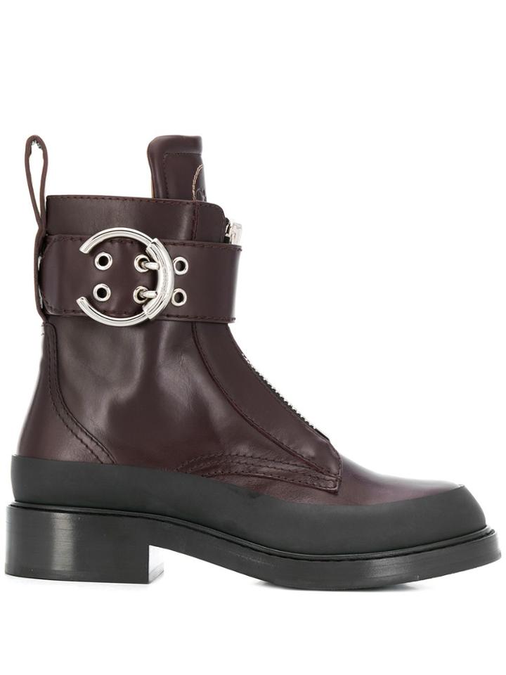Chloé Roy Zip-front Ankle Boots - Purple