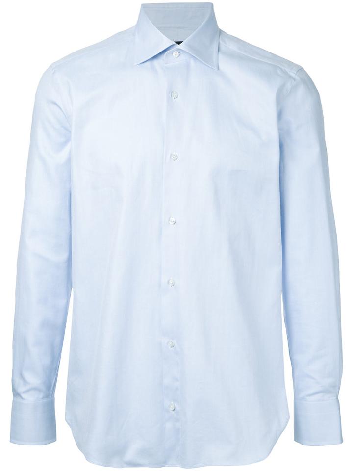 Estnation Curved Hem Shirt, Men's, Size: 40, Blue, Cotton