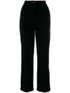 Alberta Ferretti High Waisted Corduroy Trousers - Black