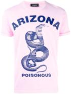 Dsquared2 Arizona Poisonous Snake T-shirt, Men's, Size: Medium, Pink/purple, Cotton