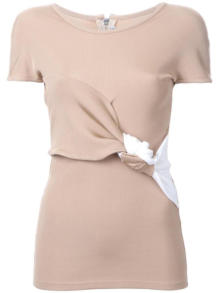 Christopher Esber 'eclipse Knot' T-shirt, Women's, Size: 8, Nude/neutrals, Rayon/nylon/spandex/elastane