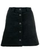 Maison Kitsuné Corduroy A-line Mini Skirt - Blue