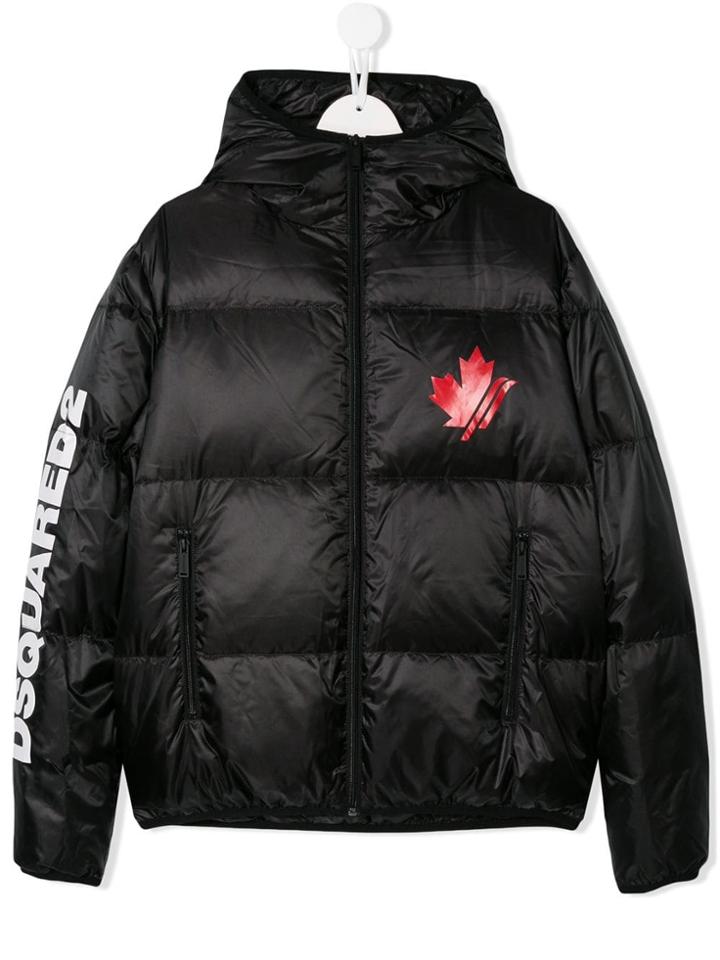 Dsquared2 Kids Teen Logo Puffer Jacket - Black