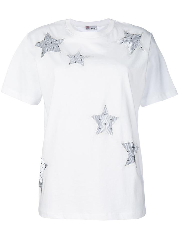 Red Valentino - Stelle T-shirt - Women - Cotton/polyamide - S, White, Cotton/polyamide