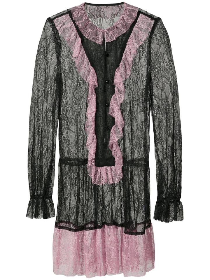 Anna Sui Lace Drop Waist Dress - Black