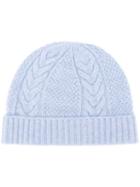 N.peal Cable Knit Beanie, Women's, Blue, Cashmere