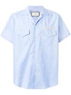Gucci Embroidered Short-sleeved Shirt - Blue