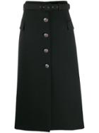 Givenchy Mid-length Skirt With Blazon Buttons - Black