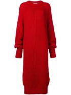 Marios Crochet Knit Long Dress - Red