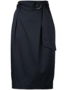 Estnation Belted High Waist Skirt - Blue