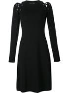 Proenza Schouler Lace Up Long Sleeve Dress, Women's, Size: Xs, Black, Silk/viscose/wool