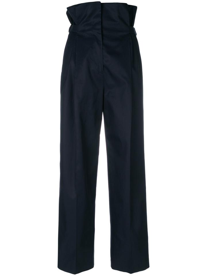 Jil Sander Gathered Side Trousers - Blue
