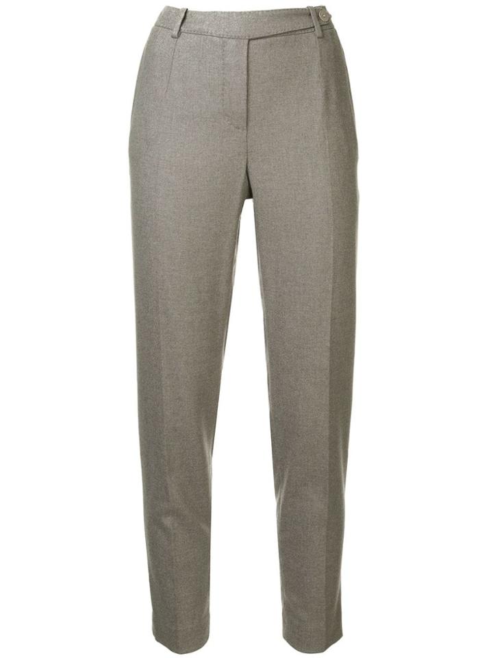 Loro Piana Cropped Slim Fit Trousers - Grey
