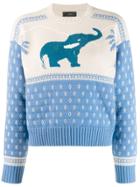 Alanui Elephant Knitted Jumper - Blue
