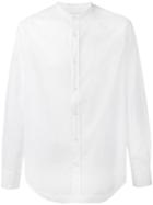Officine Generale Mandarin Collar Shirt, Men's, Size: Large, White, Cotton