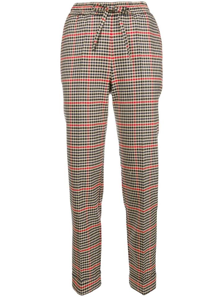 P.a.r.o.s.h. High-waisted Checked Trousers - Nude & Neutrals