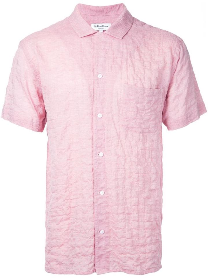 Ymc 'malick' Crinkled Shirt - Pink