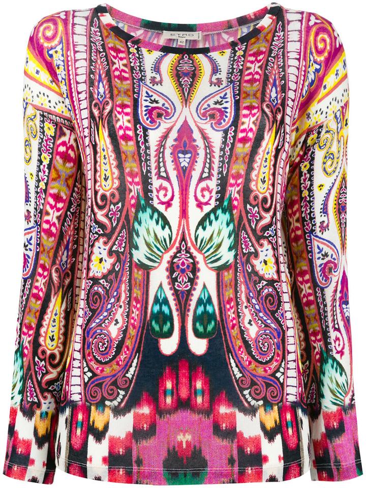 Etro Patterned Jumper, Women's, Size: 40, Pink/purple, Viscose/spandex/elastane