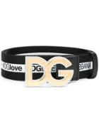 Dolce & Gabbana Logo Band And Buckle Belt - Black
