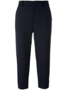 Cropped Trousers, Women's, Size: 42, Black, Cotton/virgin Wool/spandex/elastane, Maison Margiela