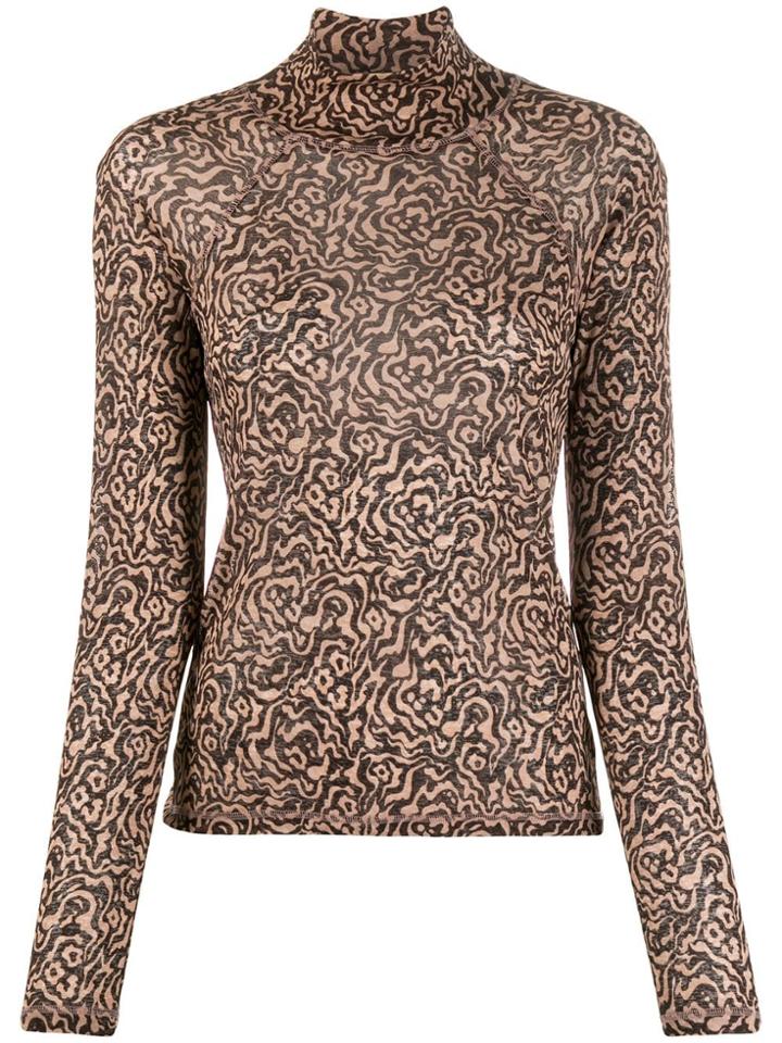 Nanushka Graphic Animal Print Top - Neutrals