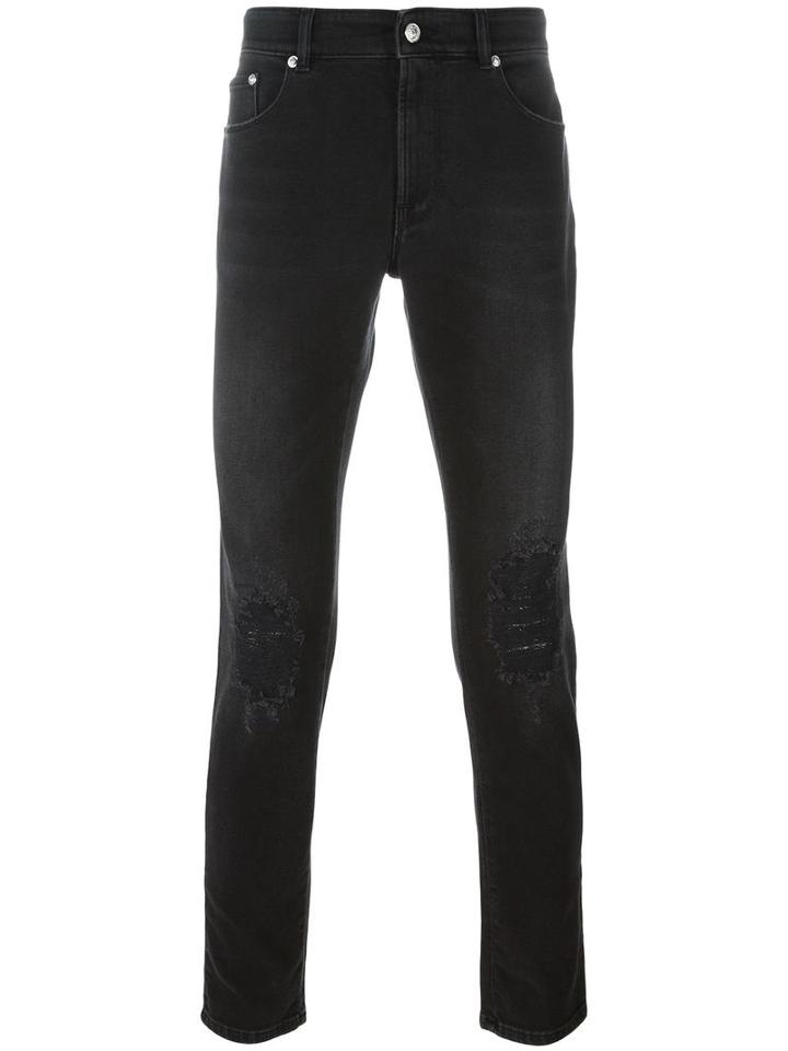 Versus Logo Embroidery Trousers, Men's, Size: 32, Black, Cotton/polyester/viscose