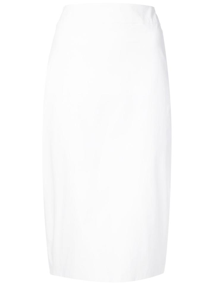 Natori Knee Length Pencil Skirt - White