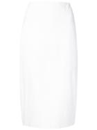Natori Knee Length Pencil Skirt - White