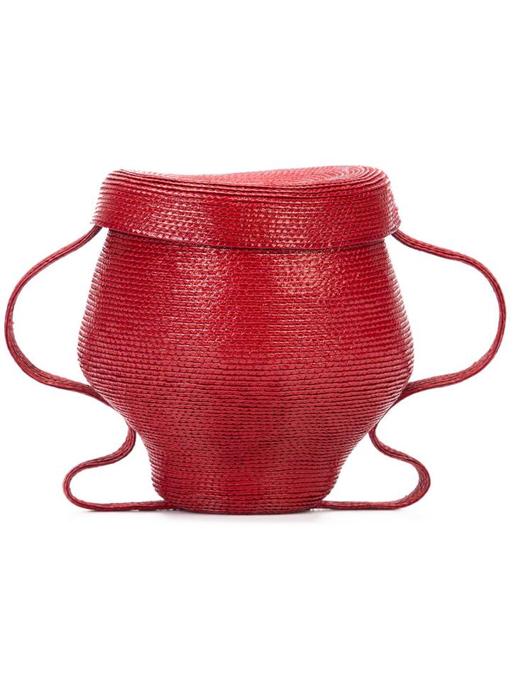 Rosie Assoulin - Pot Structured Mini Tote - Women - Cotton/viscose - One Size, Red, Cotton/viscose