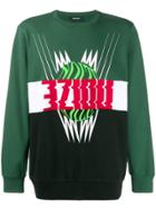 Diesel Colour Block Motif Sweatshirt - Green