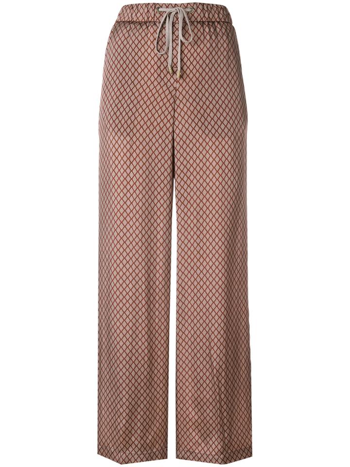 Peserico Diamond Pattern Palazzo Pants - Brown