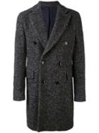 Mp Massimo Piombo - Herringbone Double-breasted Coat - Men - Nylon/mohair/wool/alpaca - 56, Grey, Nylon/mohair/wool/alpaca